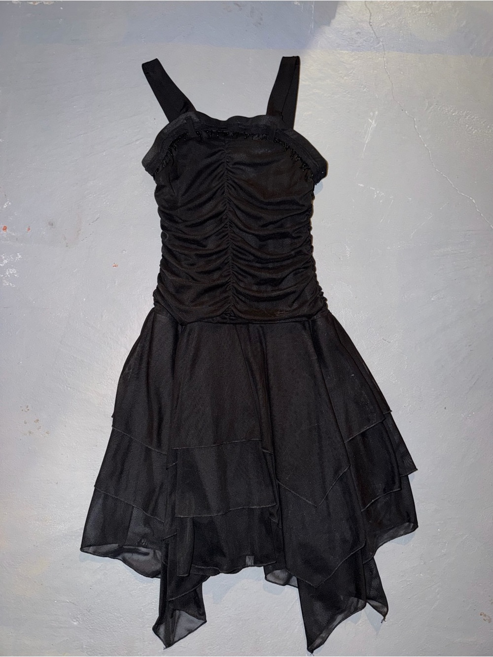 Y2K Byer Girl Assymetrical Black Dress With Beading